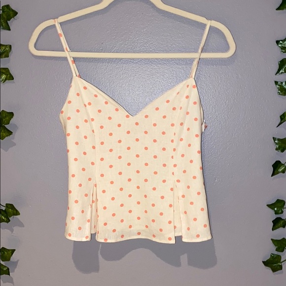Women’s Zara Pink & White Polka Dot Tank Blouse Small - Picture 3 of 9